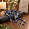 Rosario Con Cruz Azul y medalla de la Virgen María