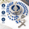 Rosario Con Cruz Azul y medalla de la Virgen María