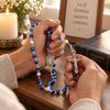 Rosario Con Cruz Azul y medalla de la Virgen María