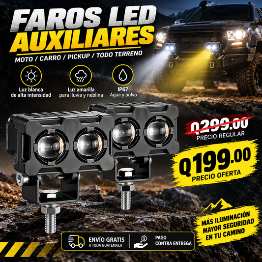 Foco LED Bicolor Auxiliar Para Moto o Carro